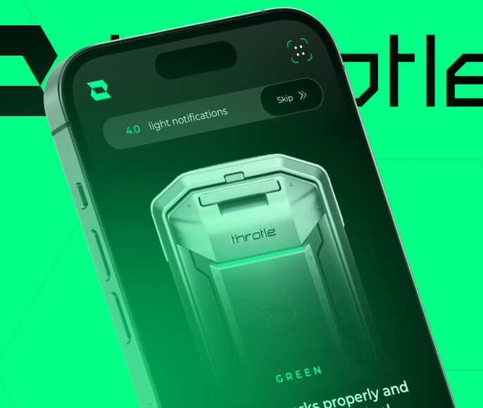 Throtle route tracking app interface